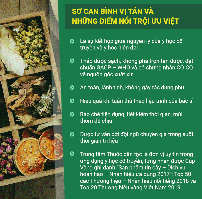 Những ưu điểm nổi trội của bài thuốc Sơ can Bình vị tán.