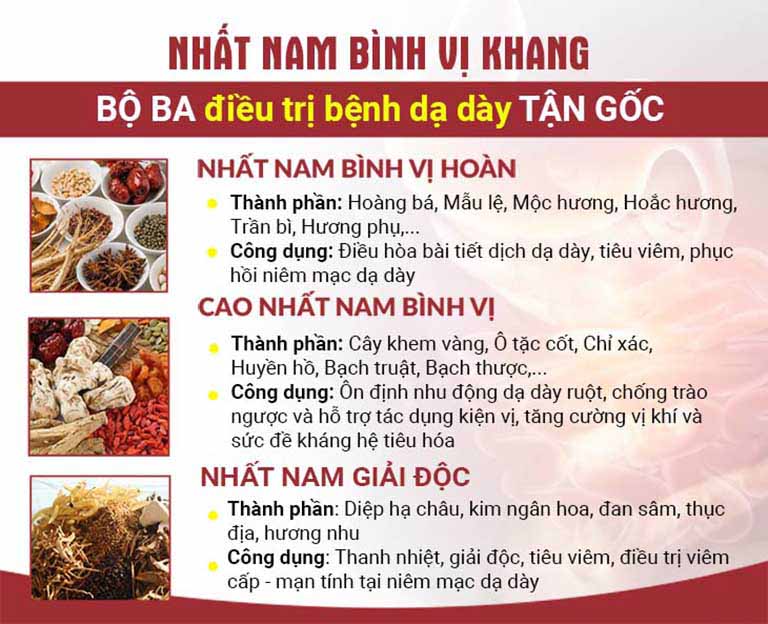 Thành phần, công dụng bài thuốc Nhất Nam Bình Vị Khang trị bệnh dạ dày