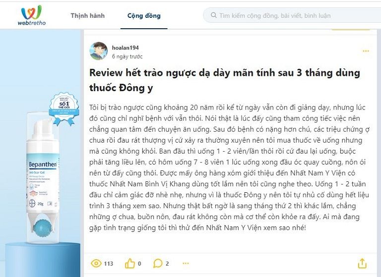 Review trên diễn đàn webtretho