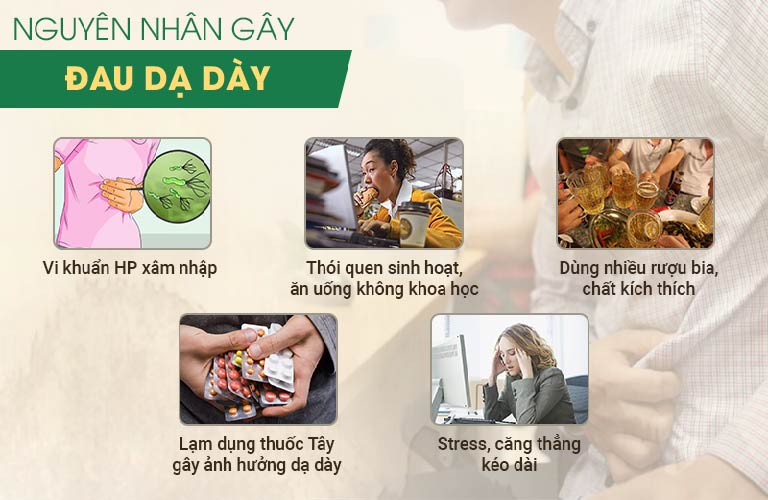 Có nhiều nguyên nhân khác nhau gây đau dạ dày