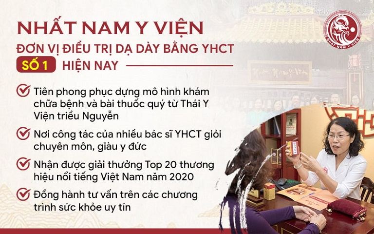 Nhất Nam Y Viện - Đơn vị nghiên cứu và ứng dụng điều trị trào ngược dạ dày bằng Nhất Nam Bình Vị Khang