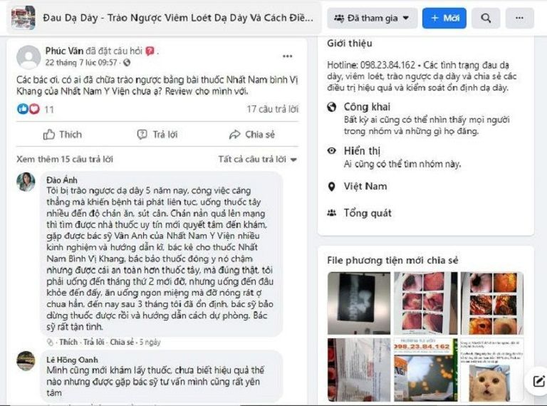 Rất nhiều tài khoản khác cũng đánh giá tốt về quá trình điều trị dạ dày tại Nhất Nam Y Viện Rất nhiều tài khoản khác cũng đánh giá tốt về quá trình điều trị dạ dày tại Nhất Nam Y Viện