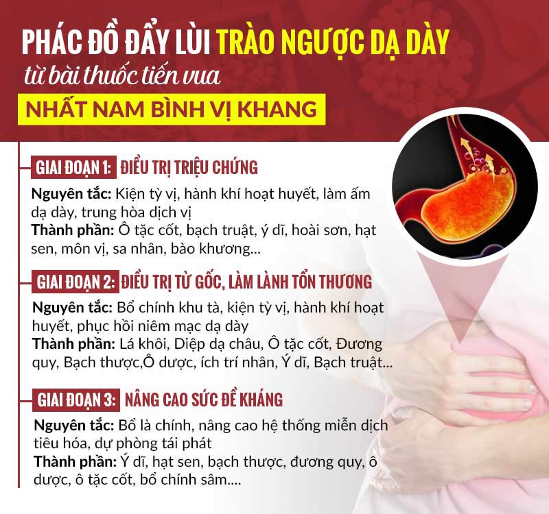 Phác đồ điều trị bệnh trào ngược của Nhất Nam Bình Vị Khang