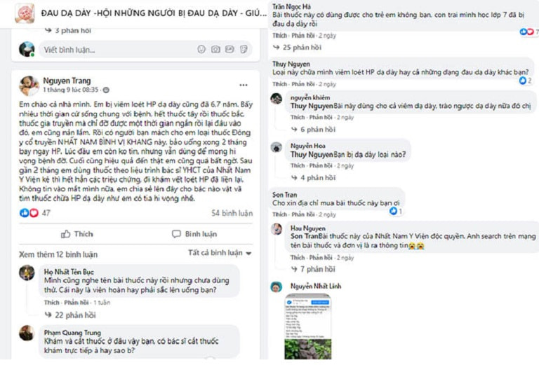 Review của khách hàng Nguyễn Trang qua một group trên FB