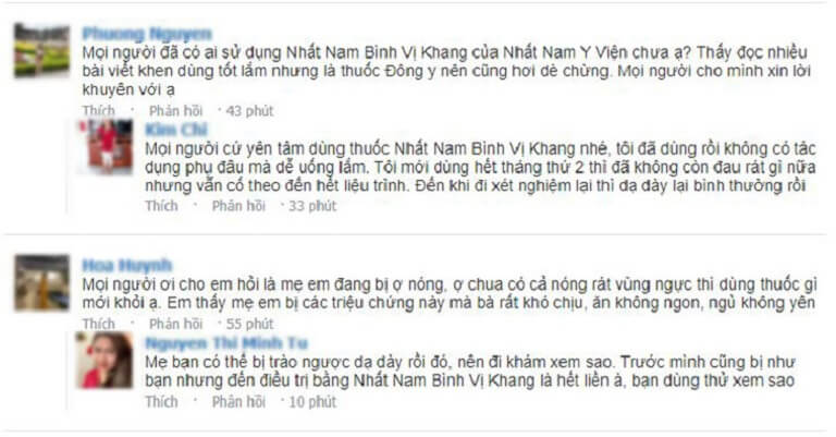 Đánh giá thực tế của bệnh nhân về bài thuốc Đánh giá thực tế của bệnh nhân về bài thuốc